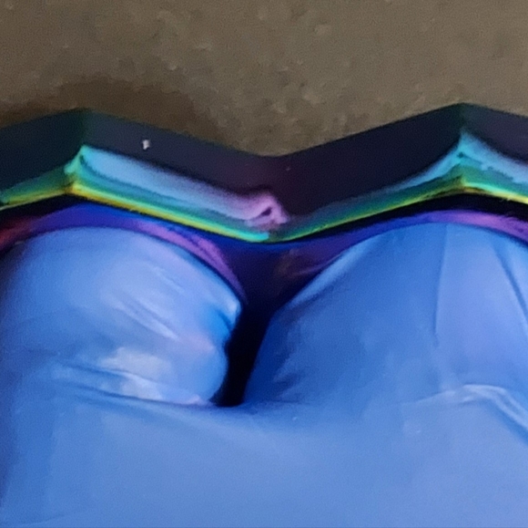 Belt Buckle Knuckles Solid Steel, Rainbow Titanium Polished Finish - Picture 5 of 5